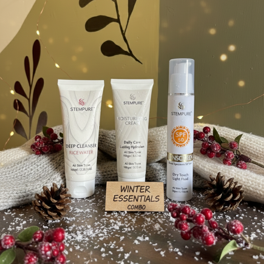 The Winter Glow Essentials Trio: Hydrate, Protect & Brighten.