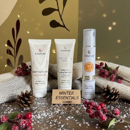 The Winter Glow Essentials Trio: Hydrate, Protect & Brighten.
